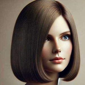 Prosty, dłuższy bob – klasyka dla okrągłej twarzy