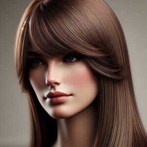 Długie grzywki na bok – nadanie struktury dla okrągłej twarzy