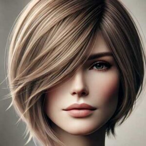 Wycieniowany bob z asymetrią – optyczne wysmuklenie